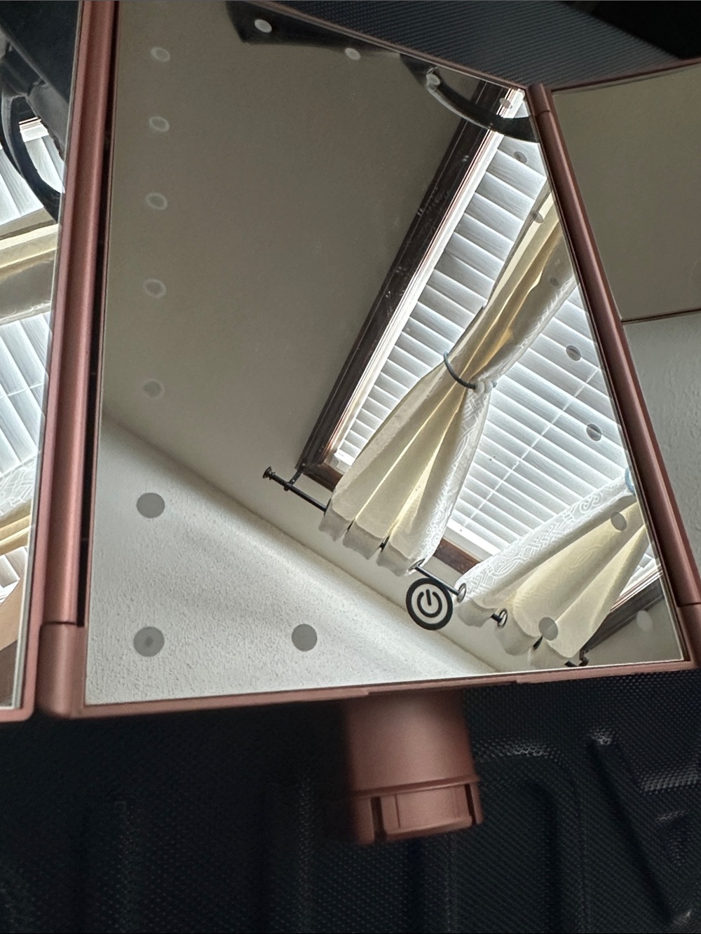 Tri-Fold LED Lighted Makeup Mirror in Rose Gold with 2X/3X Magnification 7x9.5 - Picture 6 of 14
